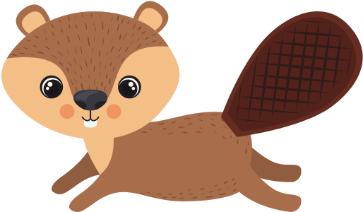 Isolated Beaver Cartoon Design - Bobr Kreslený (550x450)