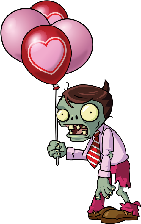 Pink Balloon Zombie - Plants Vs Zombies 2 Valenbrainz (505x764)