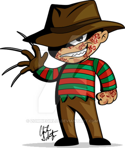 Chibi Freddy By Zombiegirl01 - Freddy Krueger Chibi Png (400x474)