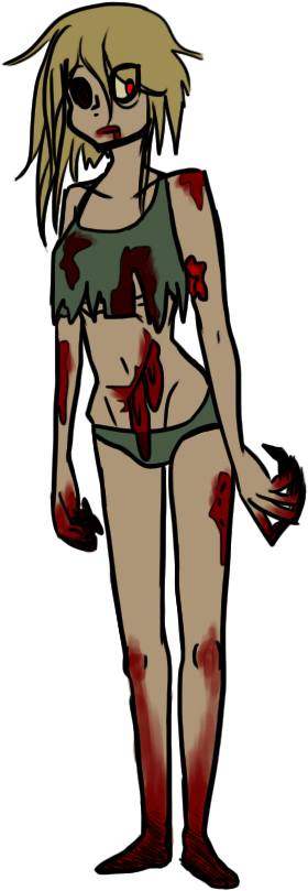 Ay Zombie Gurl By Siggykuu - Cartoon (342x865)
