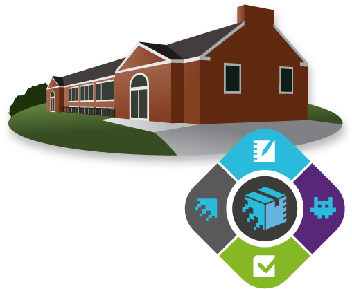 Drawing Of School With Smart Learning Suite Logo - Smart Learning Suite (510x424)