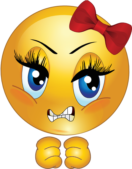Clipart Angry Girl Smiley Emoticon 5670 - Angry Emoji Girl Face (499x570)