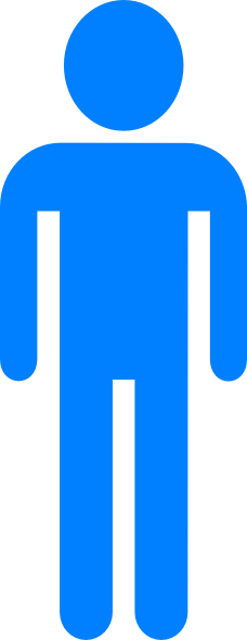 Male Svg Clip Arts 228 X 590 Px - Men Toilet Sign Blue (228x590)