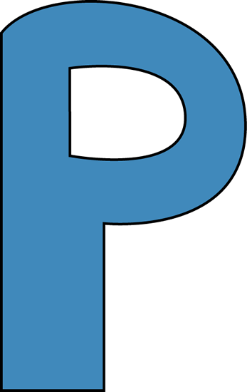 Letter P Clipart - Letter P Clipart Blue (347x550)