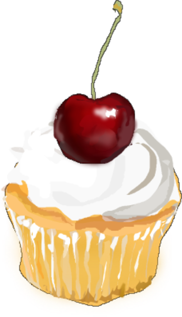 Vector Clip Art - صورة كب كيك رسم (600x1045)