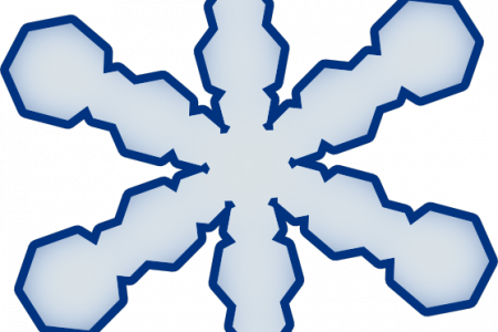 Snow Falling Clip Art Outline - Snowflake (450x300)
