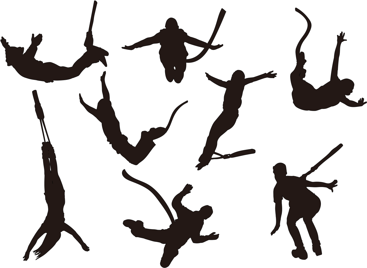 Bungee Jumping Silhouette Sport Clip Art - Bungee Jumping Vector (1400x980)