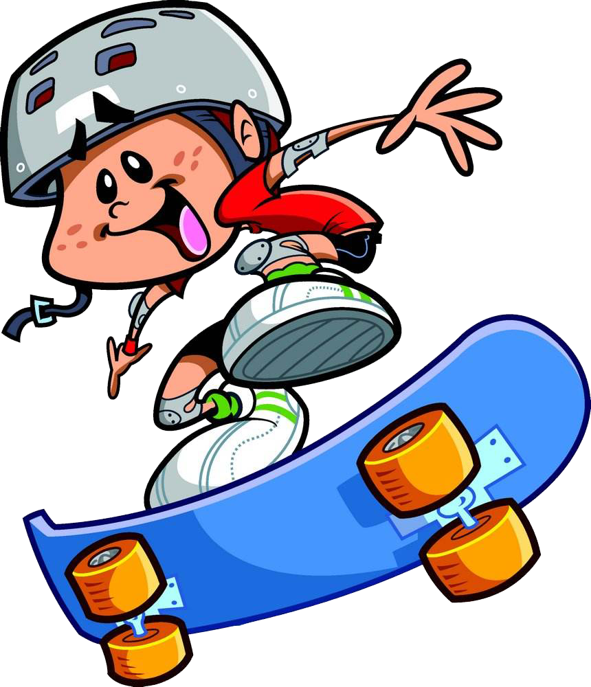 Skateboarding Cartoon Clip Art - Skateboarding Cartoon Clip Art (860x1000)
