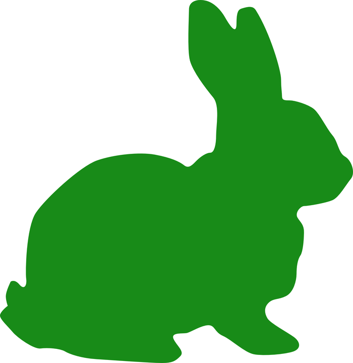 Magic Bunny Cliparts 26, Buy Clip Art - Green Bunny Silhouette (700x720)