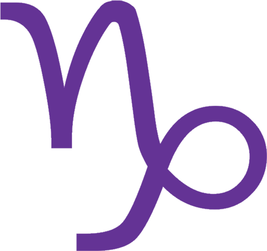 Astrology Sign Tattoos Clip Art Library - Purple Capricorn Symbol (900x859)