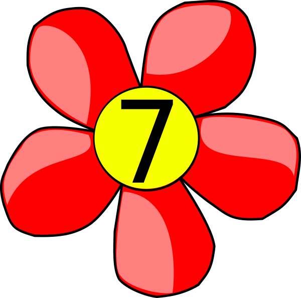 Flower With Number Clipart (600x594)