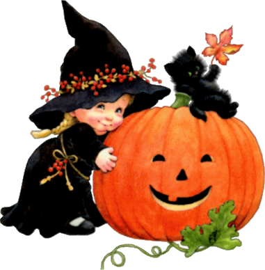 Ruth Morehead -cute Little Halloween Witch - Ruth Morehead Halloween Gif (381x388)