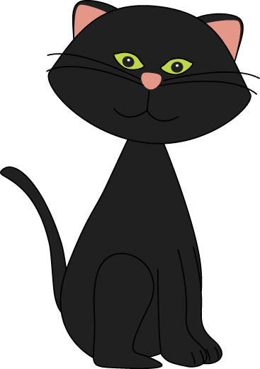 Cute Black Cat Clipart Images Pictures - Clip Art Black Cat (367x521)