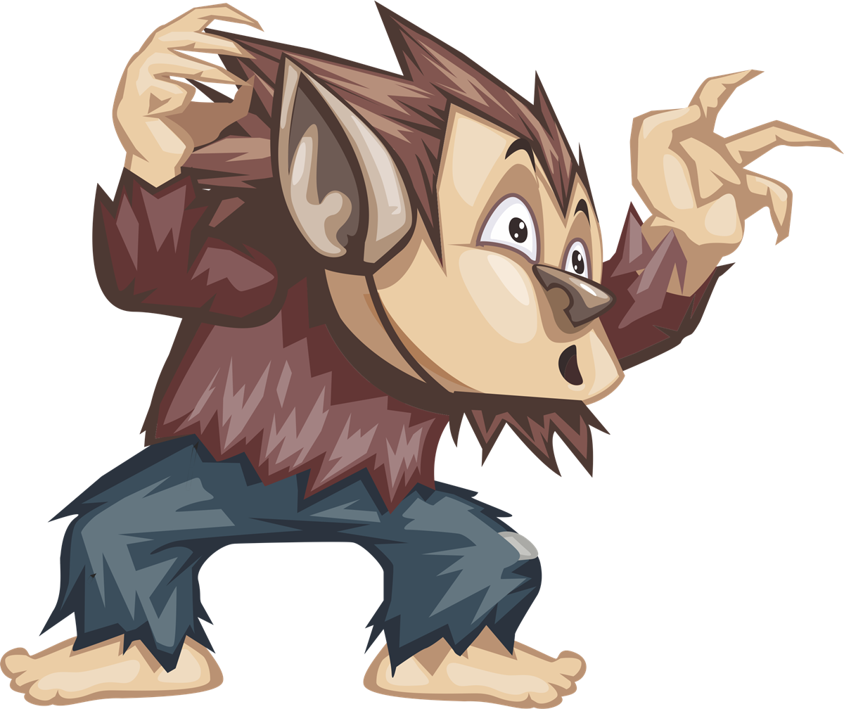 Wolfman Clipart Halloween - Werewolf Clipart (1200x1008)