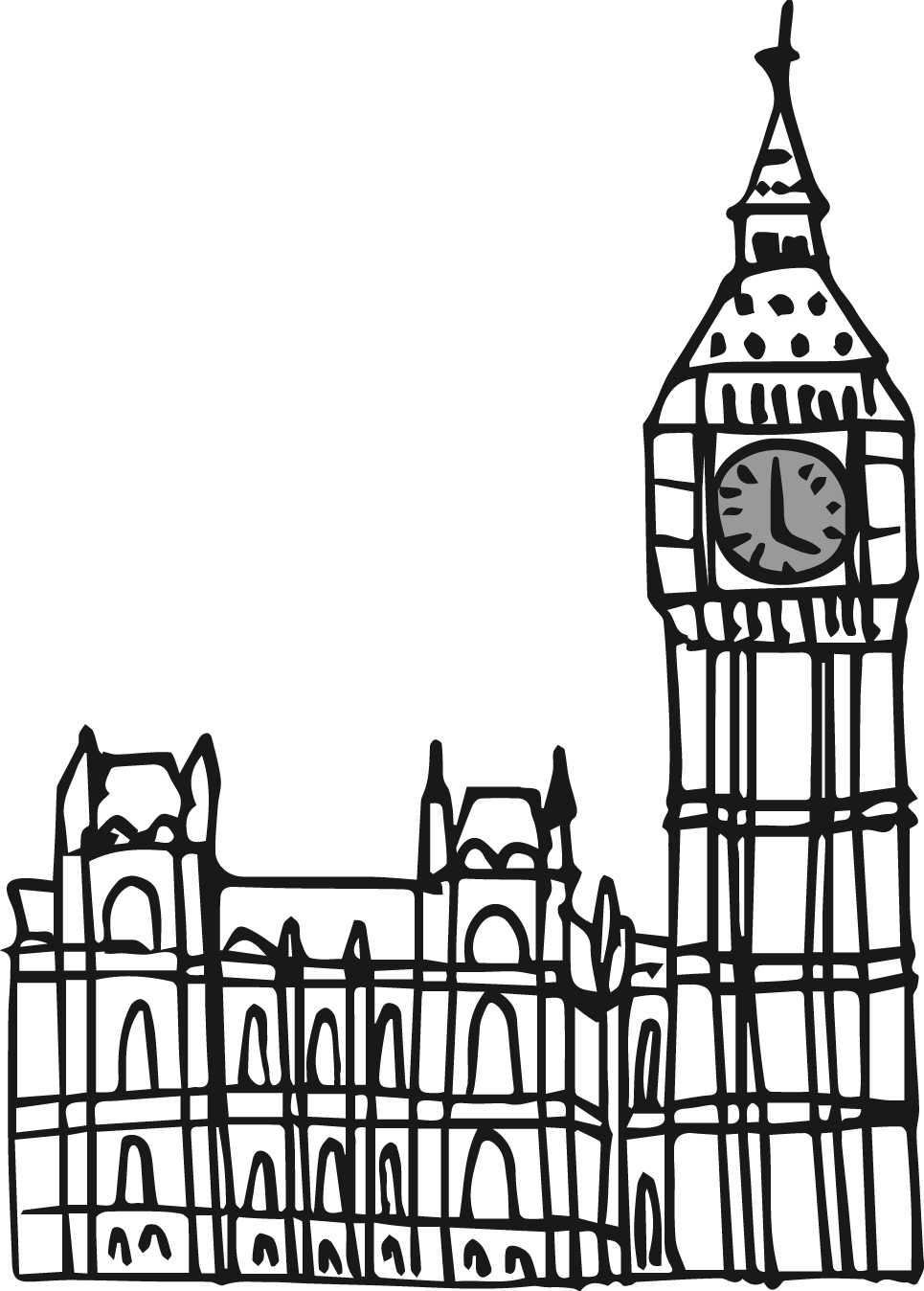 Big Ben England Drawing Euclidean Vector - Inglaterra Em Desenho Png (965x1348)