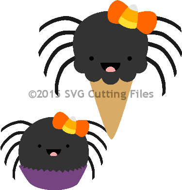 Spider Cone And Cake - Scalable Vector Graphics (375x391)