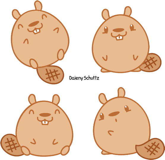 Little Beaver By Daieny On Deviantart - Beaver Drawing Kawaii (650x600)