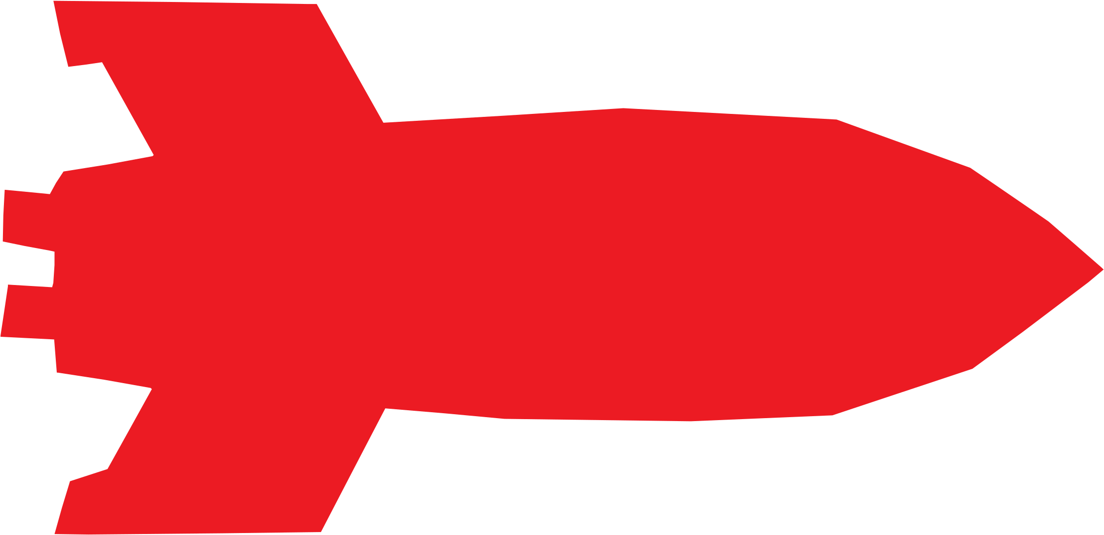 Red Rocket Firework Clipart - Rocket Ship Clip Art (2400x1242)