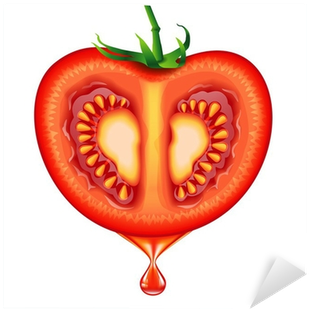Fresh Tomato Slice Isolated On White Background Sticker - Fresh Tomato Slice Isolated On White Background Sticker (400x400)