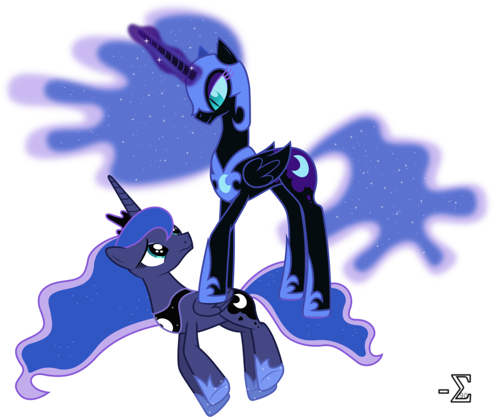 Nightmare Moon Defeats Princess Luna By 90sigma - Luna Mlp Nightmare Moon (973x822)