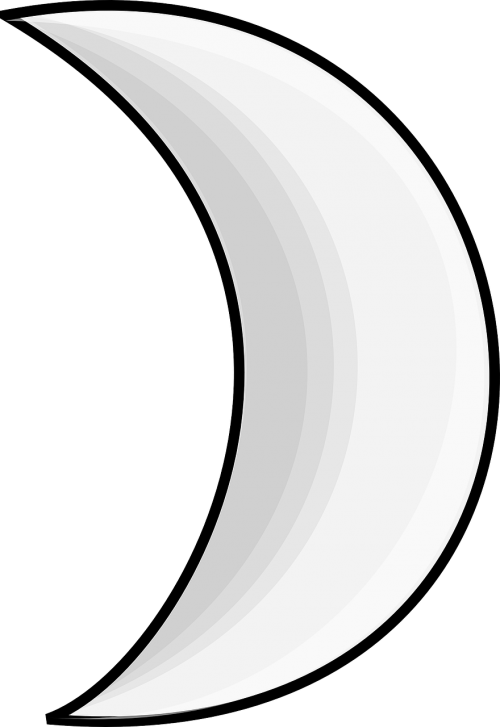 Vector - Crescent Clip Art Moon (500x727)