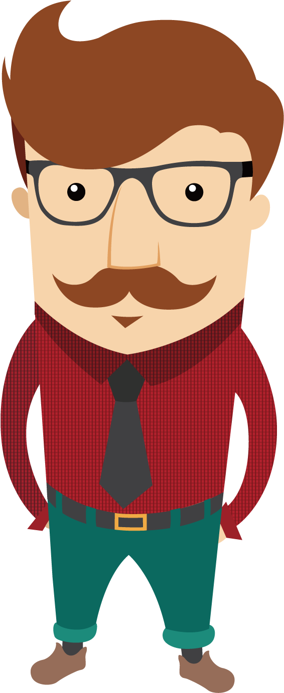 Hipster Character Euclidean Vector Illustration - Hipster Character Euclidean Vector Illustration (1500x1500)