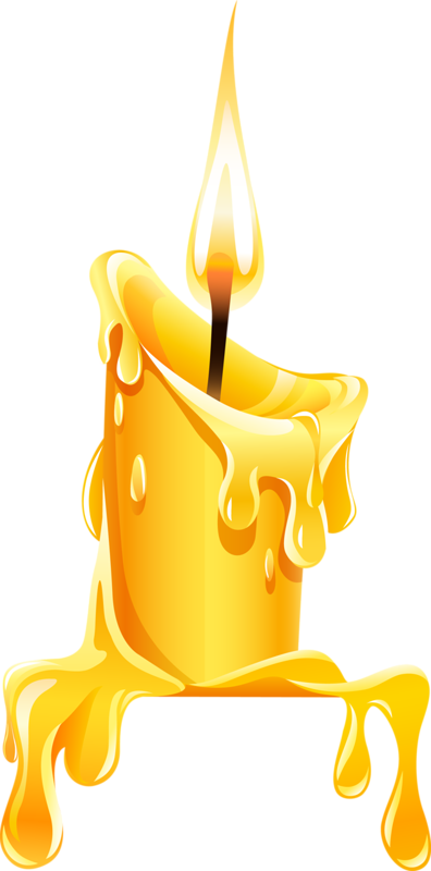 Candle Clip Art - Melted Candle Clipart (396x800)