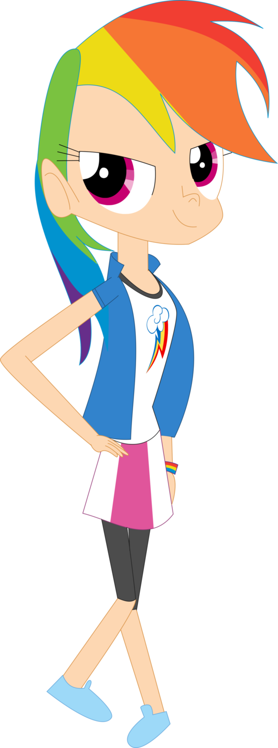 Rainbow Dash With Equestria Girl Dress By Michaelsety - Cartoon (545x1463)