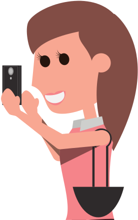 Stylish Woman With Smartphone Cartoon - People Chat (550x550)