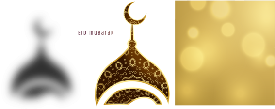 Golden Eid Mubarak By Gazlan-sahmeiy - Eid Mubarak Transparent (600x247)