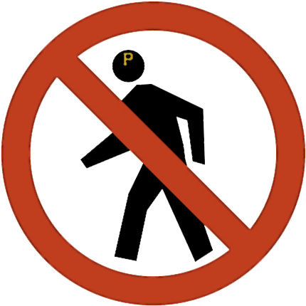 No Walking - No Pedestrian Crossing Sign (436x435)