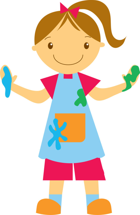 Drawing Paper Scrapbooking Painting Clip Art - Menina Pintando O 7 Png (586x900)