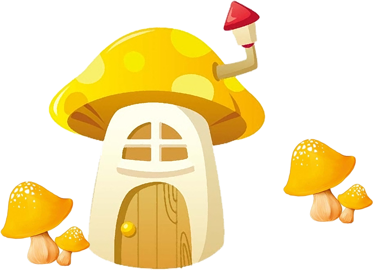 Yellow Cartoon Mushroom House - Yellow Cartoon Mushroom House (1433x1200)