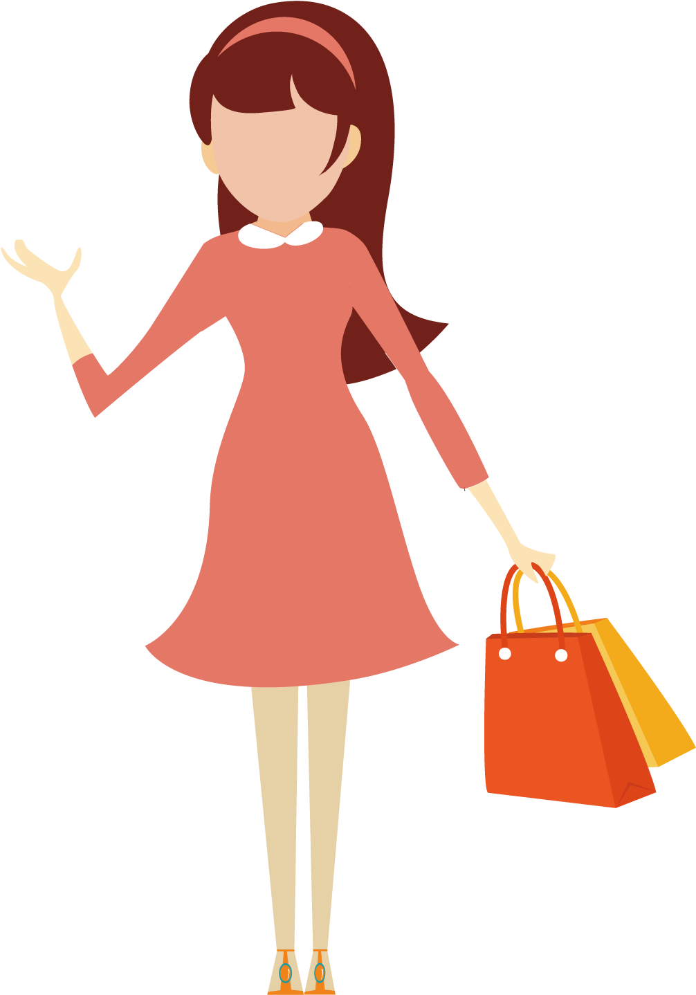 Shopping Icon - Shopping Girl - Shopping Girl Logo Icon (1500x1501)
