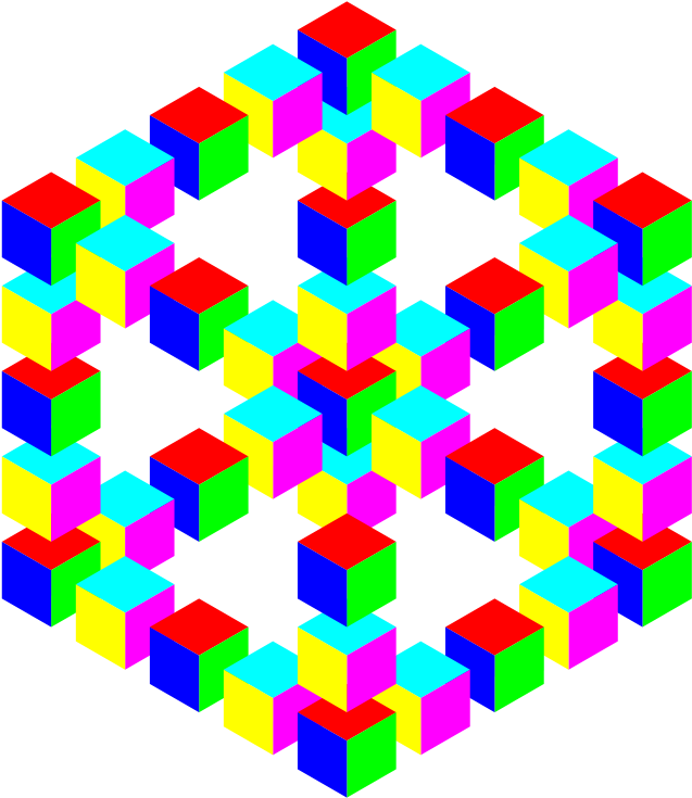 Impossible Hexagon Cube Clipart - Transparent Optical Illusion (800x800)