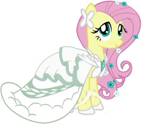 My Little Pony Friendship Is Magic Princess Fluttershy - Mlp Fluttershy Wedding Dress (500x415)