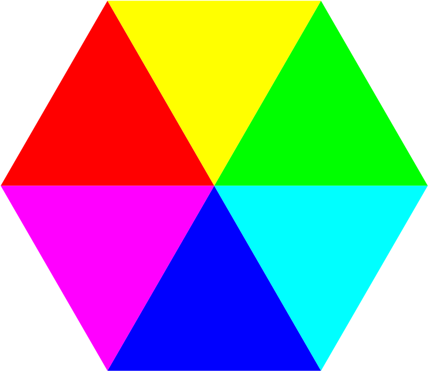 Hexagon 6 Color Clip Art - Clipart Of Hexagon (900x900)