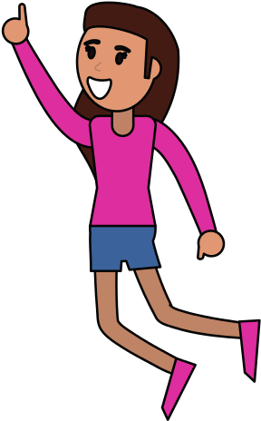 Young Woman Happy Cartoon - Young Woman Happy Cartoon (550x550)
