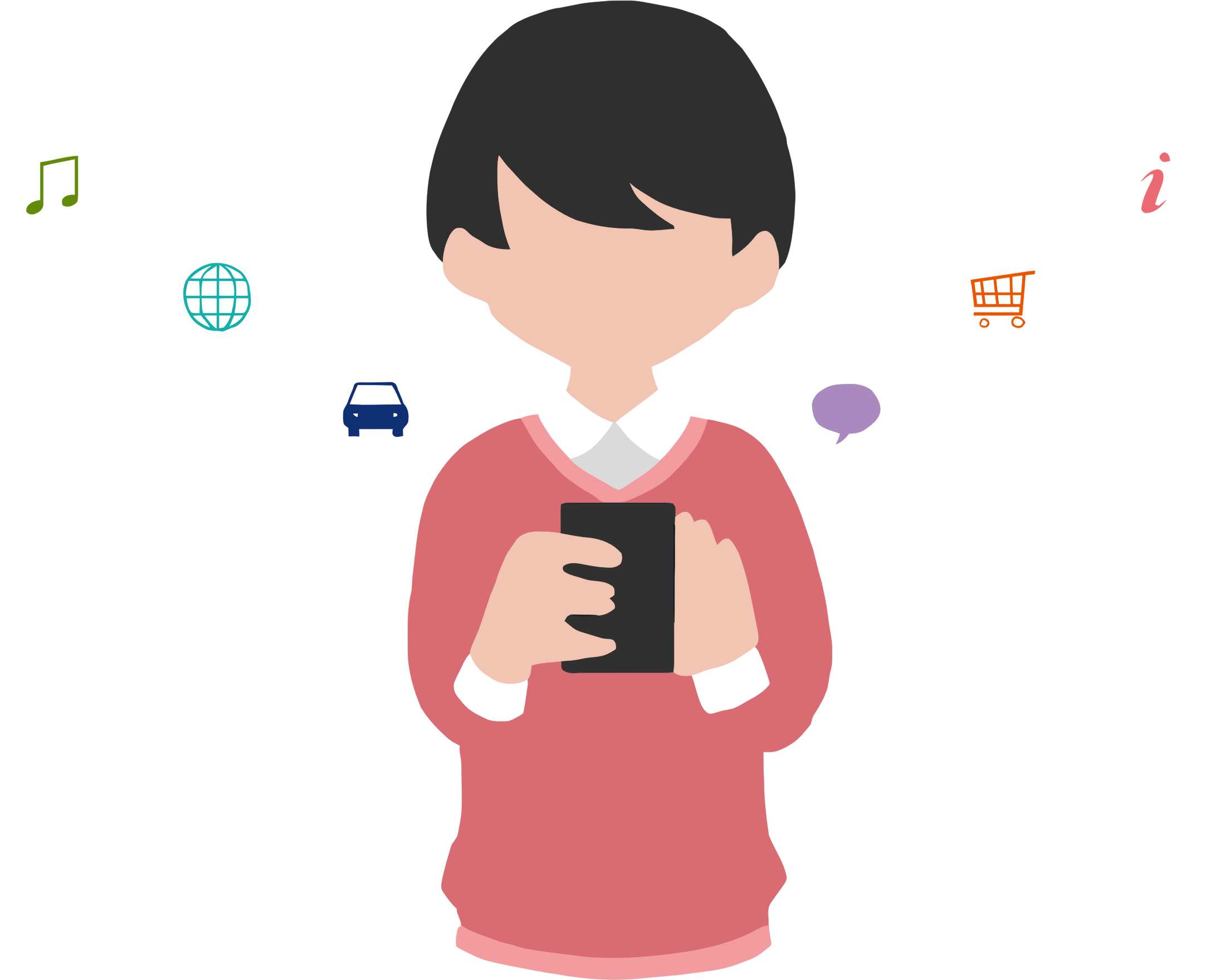 Big Image - Using Smartphone Icon Png (2181x1759)