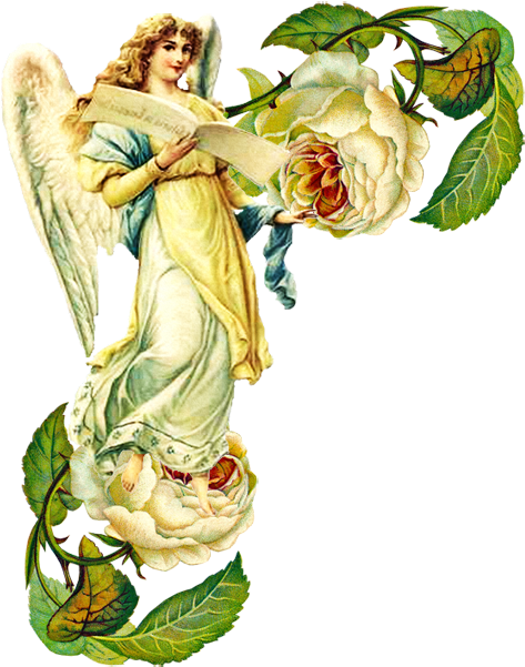 Angels & Cherubs - Giclee Painting: Angel With Songbook, 1890, 24x18in. (500x621)