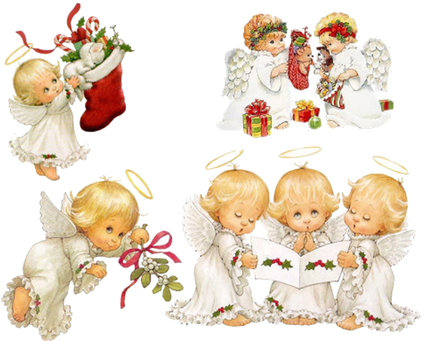 Cherub Christmas Angel Holiday Clip Art - Cherub Christmas Angel Holiday Clip Art (650x487)