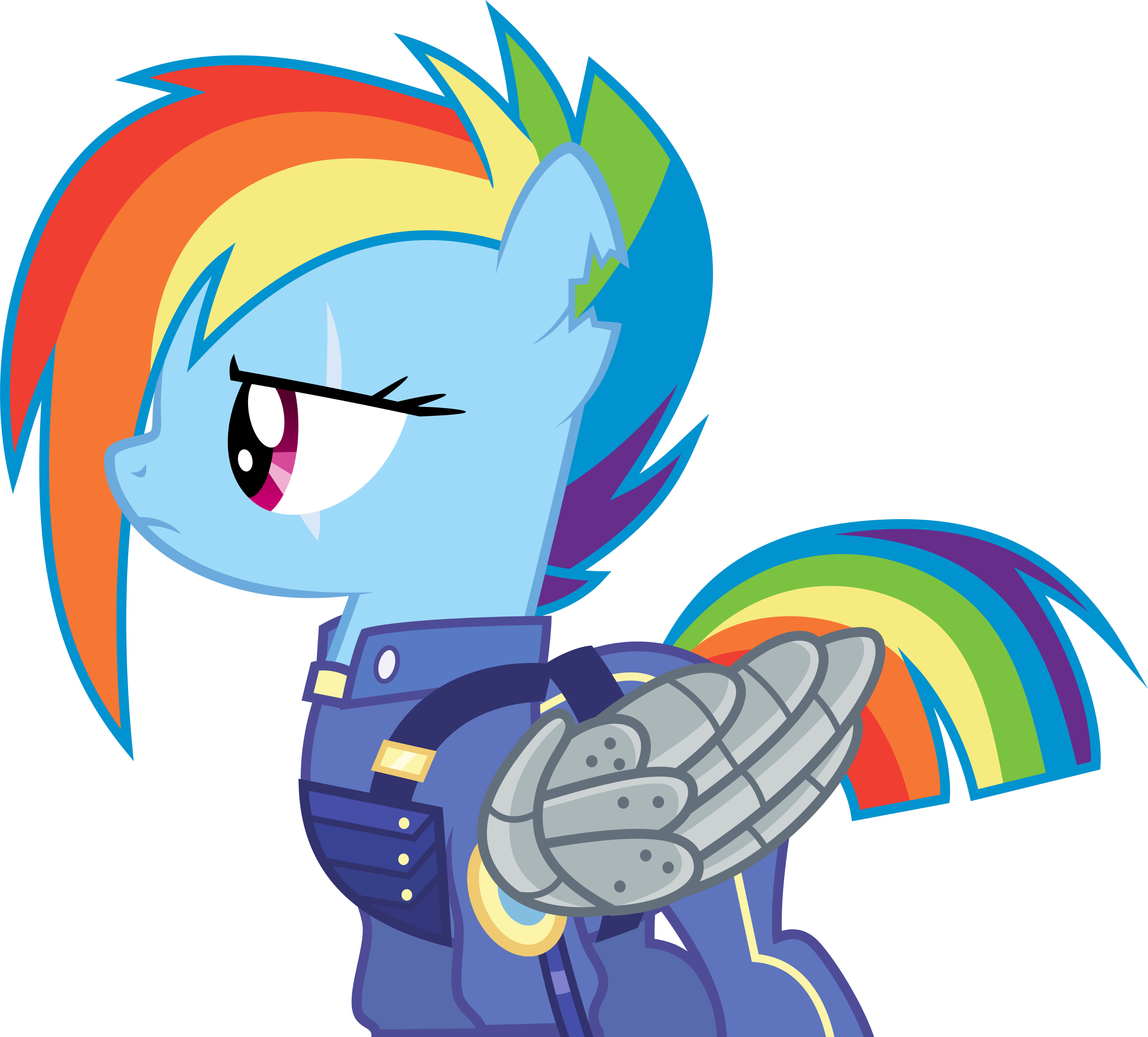 Absurd Res, Alternate Timeline, Apocalypse Dash, Armor, - Rainbow Dash Fallout Equestria (4000x3613)