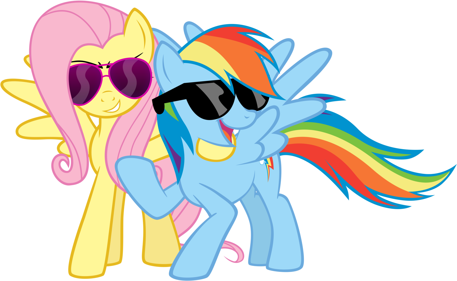 My Little Pony Friendship Is Magic Rainbow Dash And - Rainbow Dash And Fluttershy Sunglasses (1600x987)