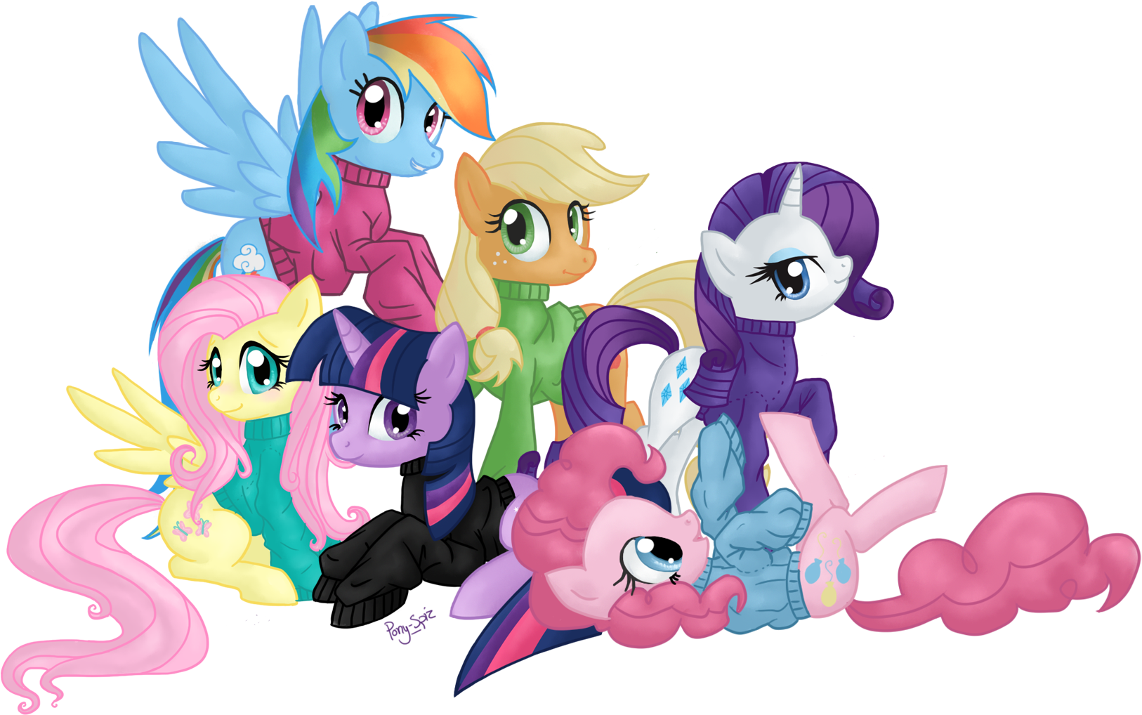 Princess Luna Rarity Pinkie Pie Shetland Pony Rainbow - Mlp Pony In Sweater (1680x1050)