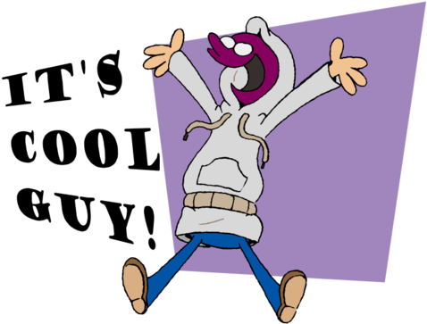 It's Cool Guyj Anime Central Cartoon Purple Text Violet - Cool Guy Has Chill Day Mask (500x500)