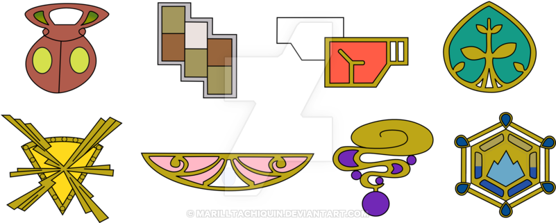 Simple Kalos Region Badges By Marilltachiquin - Pokemon X And Y Badges (800x328)