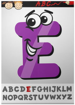 Letra E Con Un Dibujo Animado (400x400)