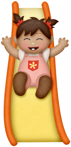 Niños Y Niñas - Girl On Slide Clip Art (253x500)