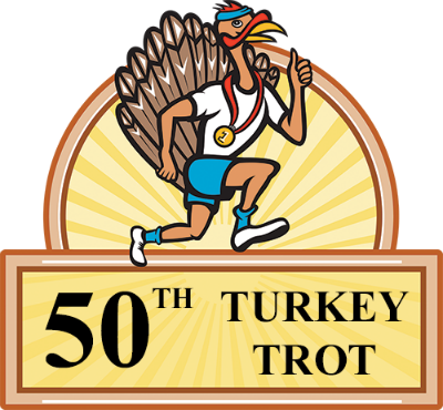 This Classic All Trail Turkey Trot Is Celebrating It's - Turkey Run Marathon Runner Poster Card (400x370)