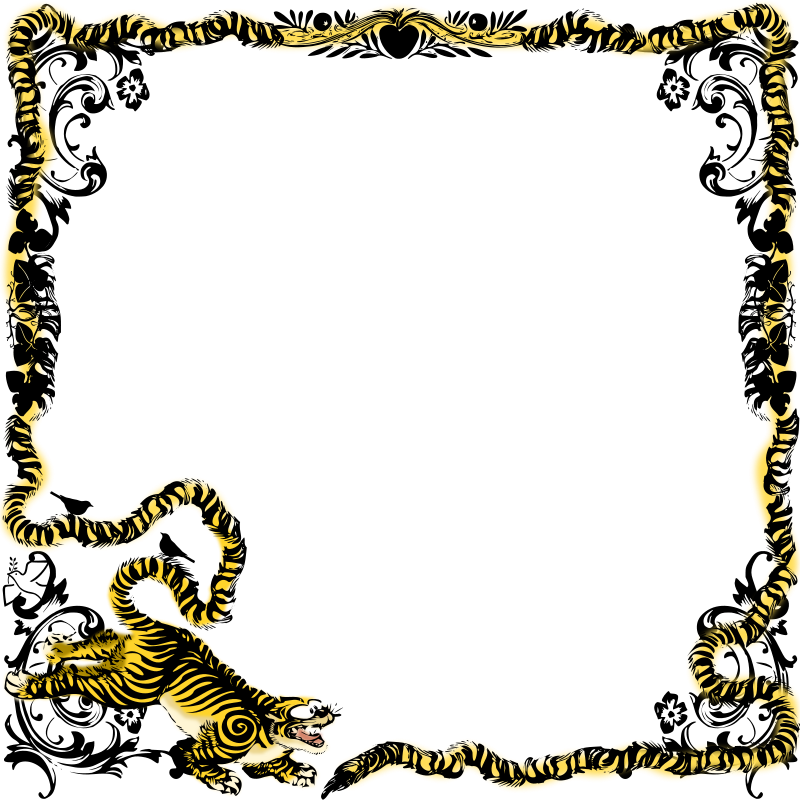 Puppy Picture Frames Tiger Animal Clip Art - Puppy Picture Frames Tiger Animal Clip Art (800x800)